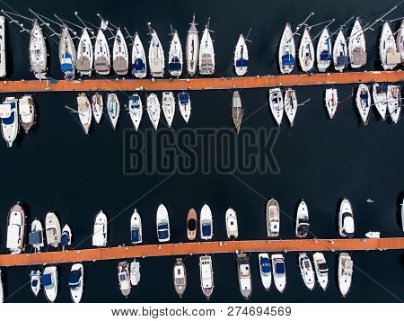 Aerial Drone View Of Pendik Marina Istanbul Seaside