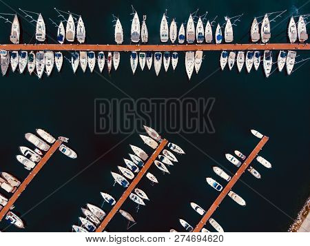 Aerial Drone View Of Pendik Marina Istanbul Seaside