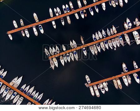 Aerial Drone View Of Pendik Marina Istanbul Seaside