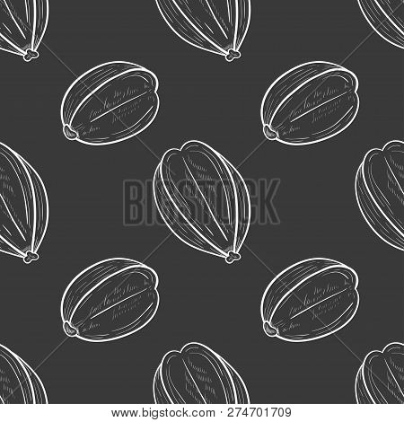 Arjuna. Fruit. Seamless, Texture, Background, Wallpaper. Sketch. Monophonic.