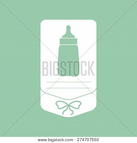 Vector Illustration With Baby Bottle. Feeding Bottle. Things Necessary For Newborns. Nutrition For B