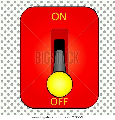 Huge Electric Knife Switch Off Pop Art Retro Raster. Comic Book Style Imitation.