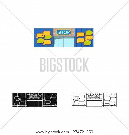 Vector Illustration Of Building And Front Icon. Set Of Building And Roof Stock Symbol For Web.