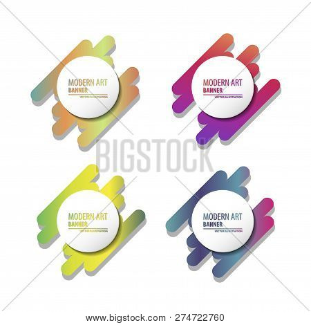 Vector Illustration. A Minimalistic Hipster Colored Frame Design. Vector Line Gradient Halftone. Fra
