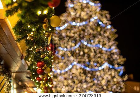 Christmas Tree Decoration On Old Town Square In Prague, Czech Republic
