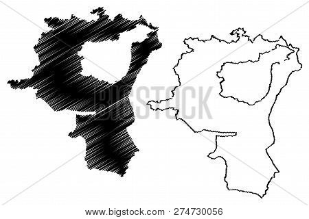 St. Gallen (cantons Of Switzerland, Swiss Cantons, Swiss Confederation) Map Vector Illustration, Scr