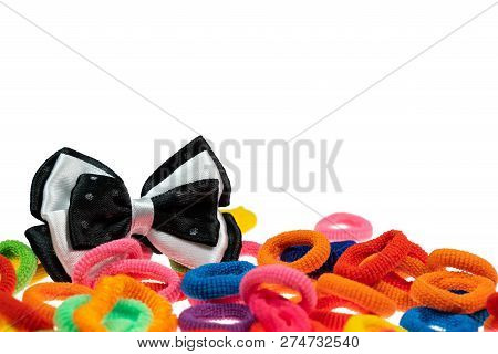 Colorful Hair Bands On White Isolated Background