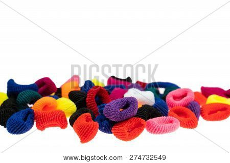Colorful Hair Bands On White Isolated Background