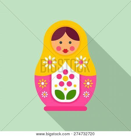 Floral Nesting Doll Icon. Flat Illustration Of Floral Nesting Doll Vector Icon For Web Design