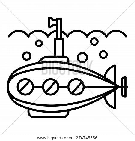 Periscope Submarine Icon. Outline Periscope Submarine Vector Icon For Web Design Isolated On White B