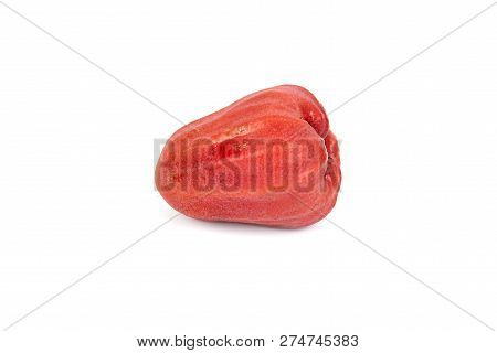 Front Focus Rose Apples Or Chomphu Isolated On White Background.