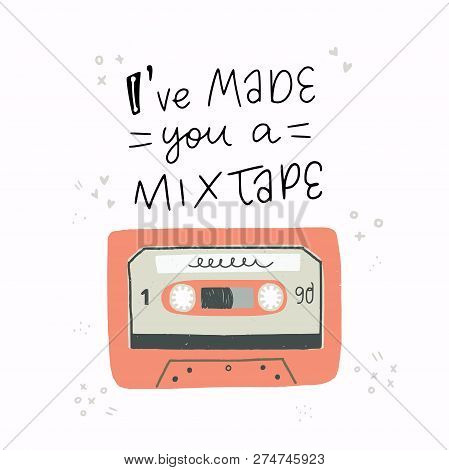 Old Cassette Mix Tape Illustration