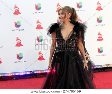 LAS VEGAS - NOV 15:  Thalia at the 19th Annual Latin GRAMMY Awards - Arrivals at the MGM Garden Arena on November 15, 2018 in Las Vegas, NV
