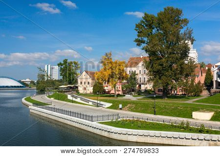 Traetskae Pradmestse (Trinity Suburb) - historical center of Minsk, Belarus