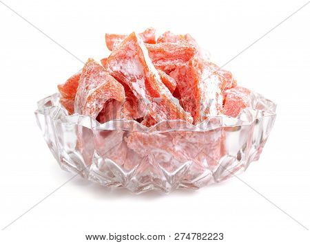 Candied Pumpkin Succade Isolated On White Background