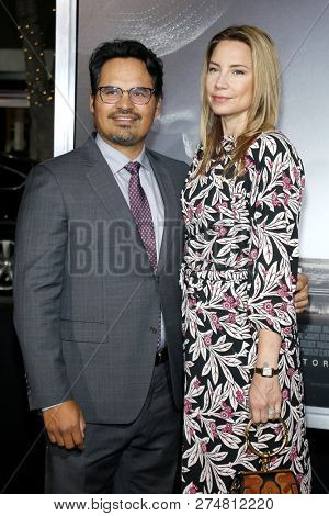 Michael Pena and Brie Shaffer at the World premiere of 'The Mule' held at the Regency Village Theatre in Westwood, USA on December 10, 2018.