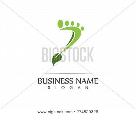 Foot Nature Leaf Logo Design Illustration