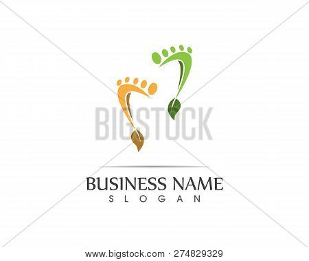 Foot Nature Leaf Logo Design Illustration