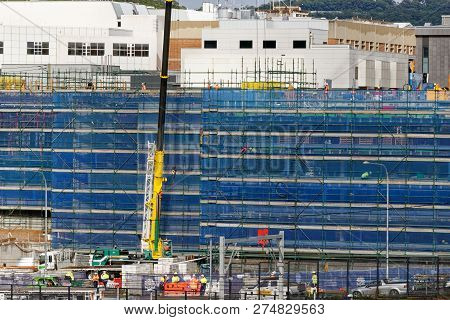 Gosford, New South Wales, Australia - October 12, 2018: Waters Mobile Crane Operating On Gosford Hos