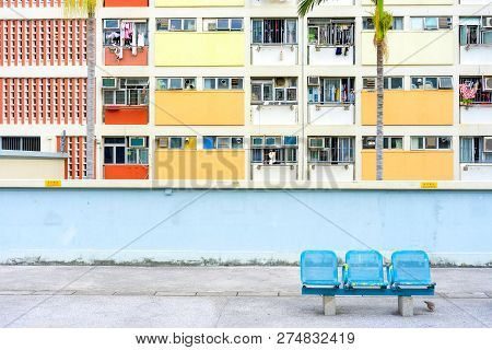 Choi Hung Estate Is Colourful Building Located At Wong Tai Sin, Kowloon, Hong Kong.