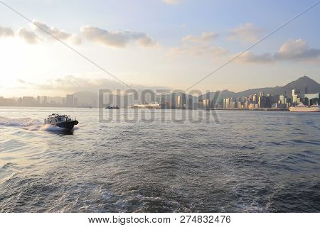 View Of Hong Kong Habour At Ferry