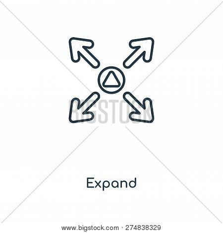 Expand Icon In Trendy Design Style. Expand Icon Isolated On White Background. Expand Vector Icon Sim