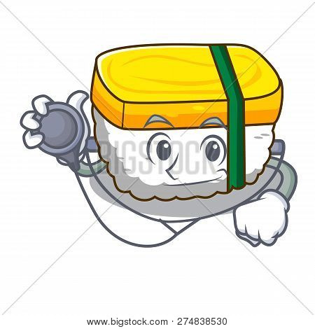 Doctor Tamago Sushi Isolated On A Mascot