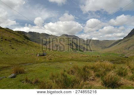 Bowfell Above The Head Of Mickleden Valley In The English Lake District