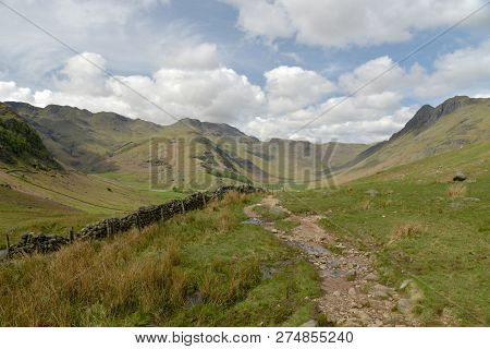 Bowfell Above The Head Of Mickleden Valley In The English Lake District
