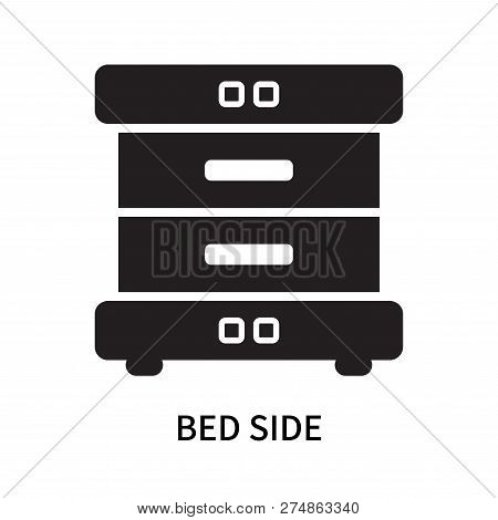 Bed Side Icon Isolated On White Background. Bed Side Icon Simple Sign. Bed Side Icon Trendy And Mode