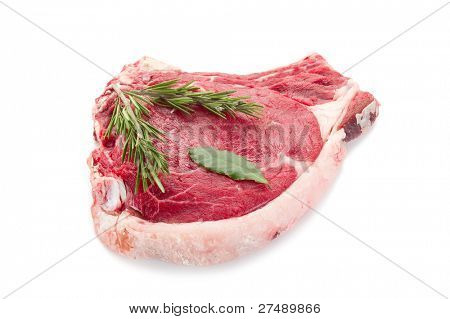 rå T-bone med urter
