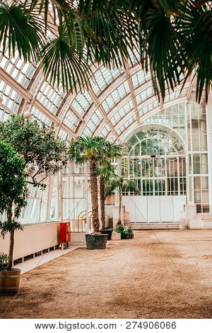 Vienna, Austria - May 8, 2018 Palmenhaus Historic Building In Vienna, Austria, City Sightseing.