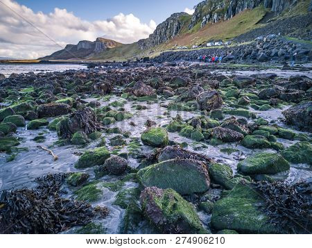 Sunset Over The Famous Dinosaur Bay At Staffin On The Isle Of Skye
