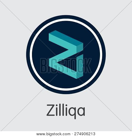 Zil - Zilliqa. The Crypto Coins Or Cryptocurrency Logo.