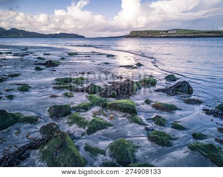 Sunset Over The Famous Dinosaur Bay At Staffin On The Isle Of Skye