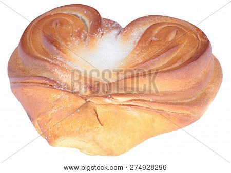 Twist Bun With Heart Shape On White
