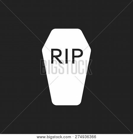 Halloween Grave Icon. Gravestone Vector Illustration. Rip Tombstone Flat Icon.