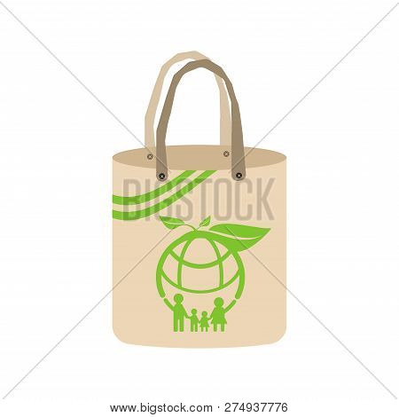 Ecology Concept,eco-friendly Fabric Bag Ideas.vector Illustration