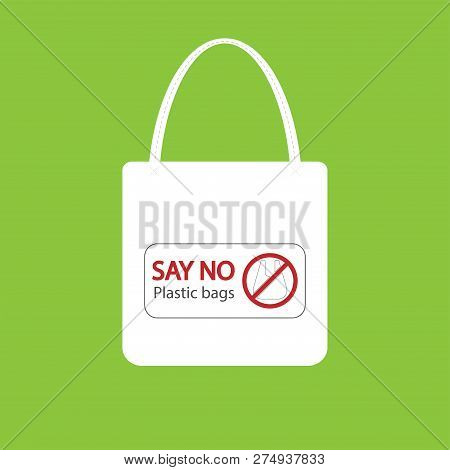 Ecology Concept,eco-friendly Fabric Bag Ideas.vector Illustration