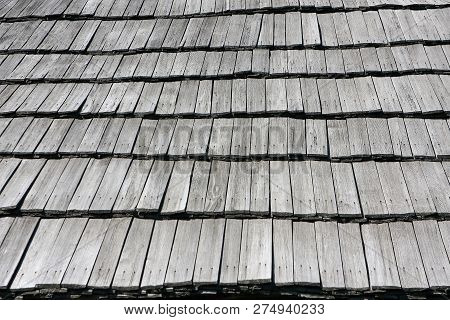 Old Roof Made By Shingles With Nice Detail Of Interpolation And Layering