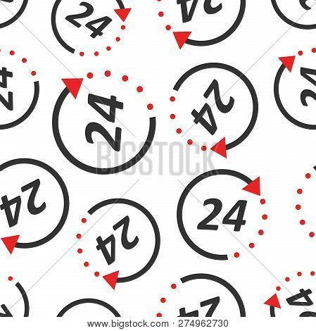 Time Icon Seamless Pattern Background. Business Flat Vector Illu