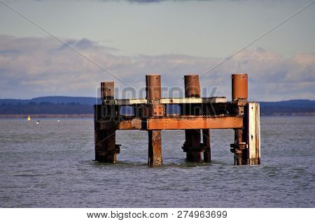 D-day Embarkation Platform At Lepe Beach , Uk South Coast .