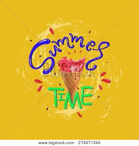Summer Time Slogan Vector Print With Matermelon. For T-shirt Or Other Uses,t-shirt Graphics  Textile