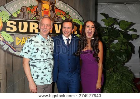 LOS ANGELES - DEC 19:  Mike White, Nick Wilson, Angelina Keeley at the 