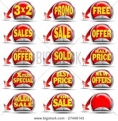 Red Sales Stickers