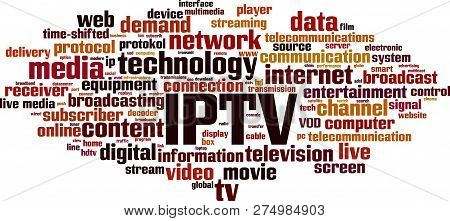 Iptv Word Cloud Concept. Vector Illustration On White