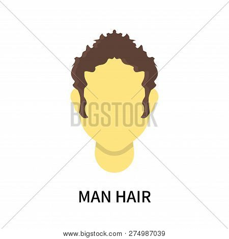 Man Hair Icon Isolated On White Background. Man Hair Icon Simple Sign. Man Hair Icon Trendy And Mode
