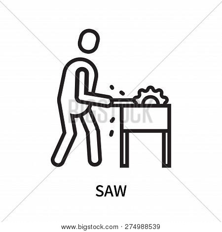 Saw Icon Isolated On White Background. Saw Icon Simple Sign. Saw Icon Trendy And Modern Symbol For G