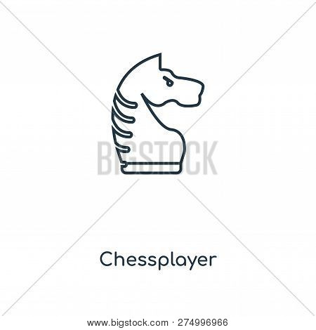 Chessplayer Icon In Trendy Design Style. Chessplayer Icon Isolated On White Background. Chessplayer 