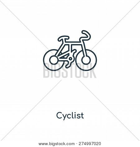 Cyclist Icon In Trendy Design Style. Cyclist Icon Isolated On White Background. Cyclist Vector Icon 